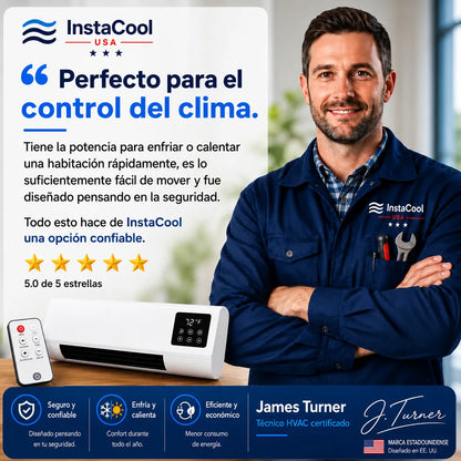 InstaCool Pro - Aire acondicionado y calentador portátiles – No requiere instalación | 2 en 1 | Cubre hasta 550 pies cuadrados